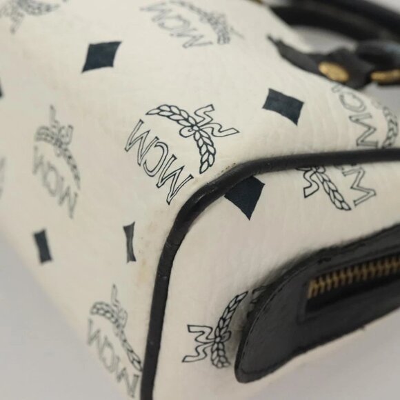 MCM Vicetos Logogram Hand Bag PVC Leather 2way White - Picture 11 of 16
